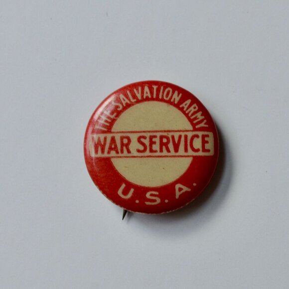 Vintage The Salvation Army War Service USA Tiny Pin Button - Picture 3 of 5